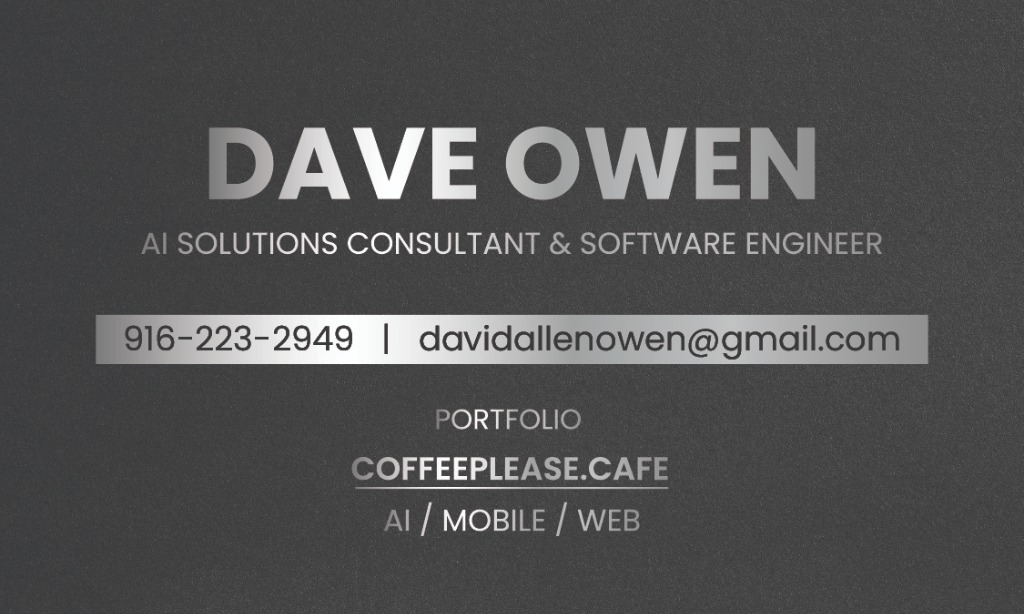 Dave Owen Business Card Front